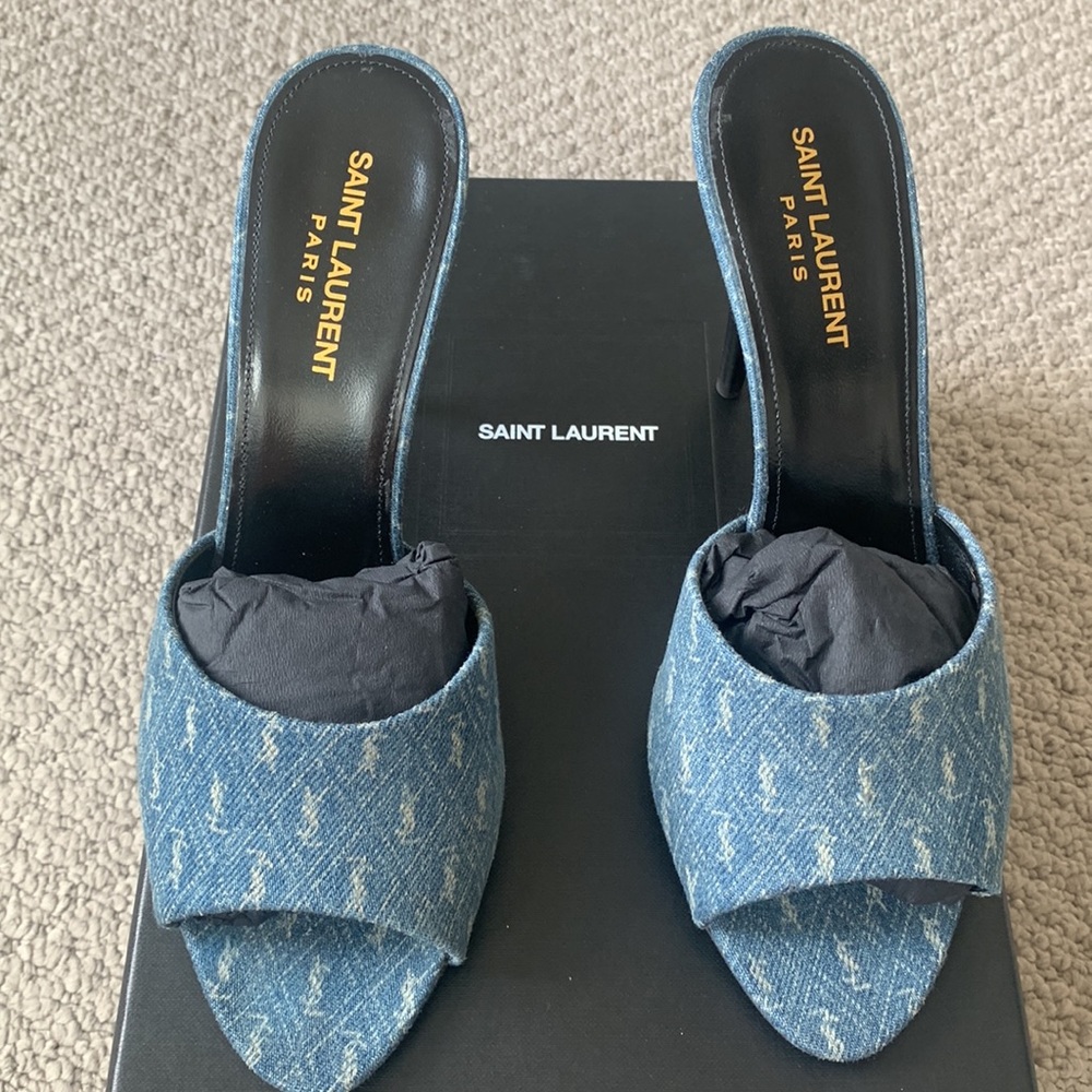 Saint Laurent YSL Women's LA 16 High Heel Mules 39 - Picture 7 of 11